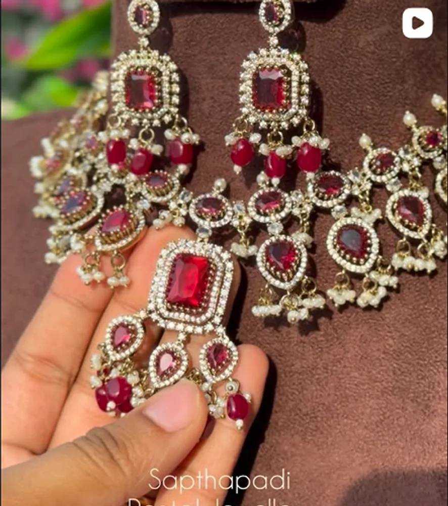 Ruby and kundan jhumka